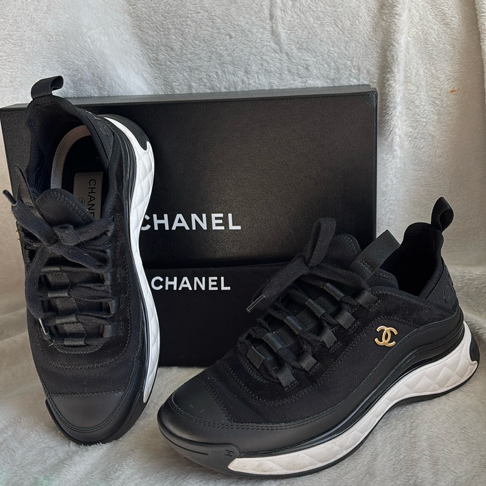 Black Chanel trainers